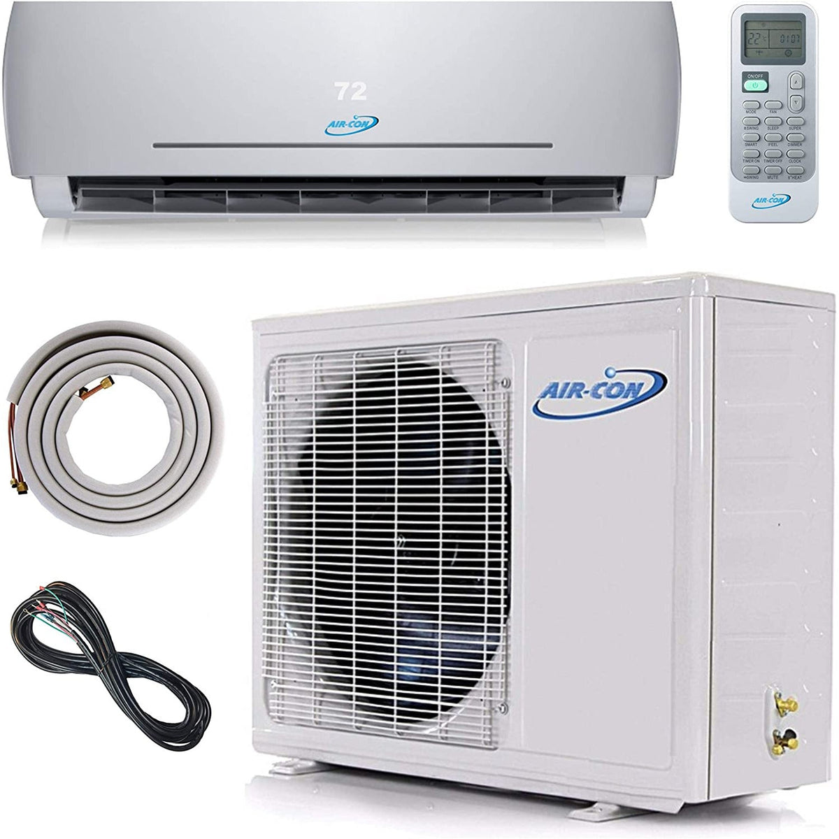 Air-Con Blue Series 3 12000 BTU 20 SEER Mini Split Air Conditioner 15ft Lineset & Wiring - ABXCI/EM4H4S12