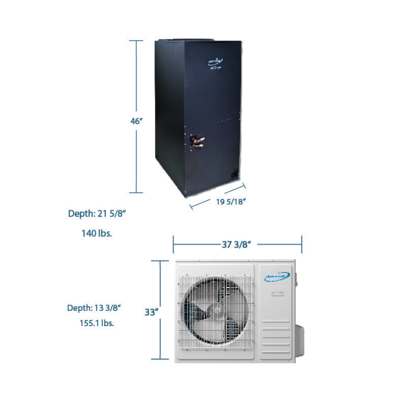 Air-Con SD Premium - 36000 BTU - 18 SEER - 3 Ton Pre-Charged Heat Pump Inverter - Ducted Central Air Conditioner - ASDEM4H4S36