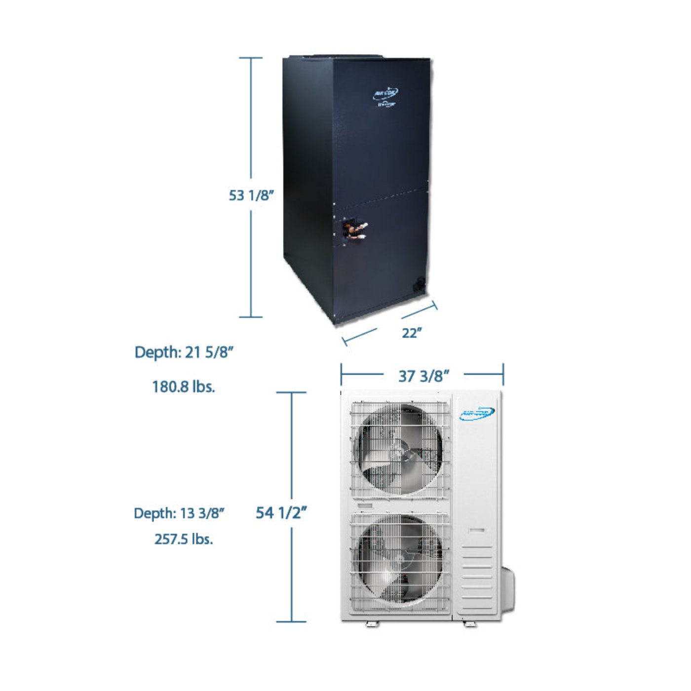 Air-Con SD Premium - 60000 BTU - 17.5 SEER - 5 Ton Pre-Charged Heat Pump Inverter - Ducted Central Air Conditioner - ASDEM4H4S60