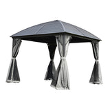 Aleko Aluminum and Steel Hardtop Gazebo with Mosquito Net 10 x 10 Feet Black - GZM10X10-AP