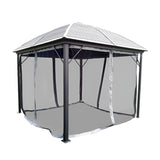 Aleko Aluminum and Steel Hardtop Gazebo with Mosquito Net 10 x 10 Feet Black - GZM10X10-AP