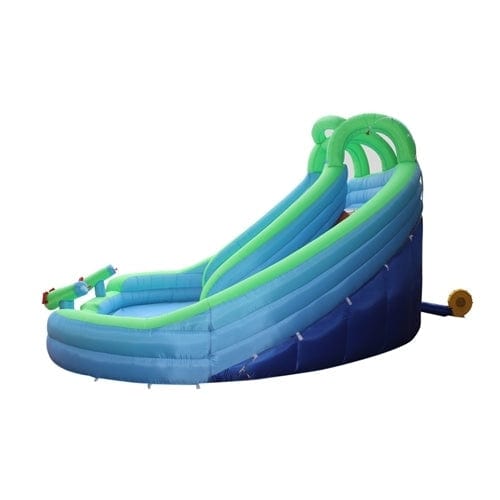 Aleko Commercial Grade Inflatable Dual Water Slide Bounce House with Splash Pool and Blower - BHMRIVER-AP