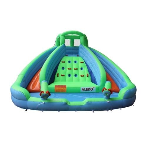 Aleko Commercial Grade Inflatable Dual Water Slide Bounce House with Splash Pool and Blower - BHMRIVER-AP