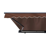 Aleko Half Cassette Motorized Retractable LED Luxury Patio Awning - 12 x 10 Feet - Brown - AWCL12X10BRN36-AP