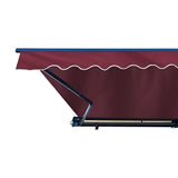 Aleko Half Cassette Motorized Retractable LED Luxury Patio Awning - 12 x 10 Feet - Burgundy AWCL12X10BURG37-AP