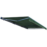 Aleko Half Cassette Motorized Retractable LED Luxury Patio Awning - 12 x 10 Feet - Green AWCL12X10GR39-AP