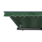 Aleko Half Cassette Motorized Retractable LED Luxury Patio Awning - 12 x 10 Feet - Green AWCL12X10GR39-AP