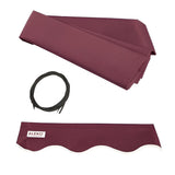 Aleko Half Cassette Motorized Retractable LED Luxury Patio Awning - 13 x 10 Feet - Burgundy AWCL13X10BURG37-AP