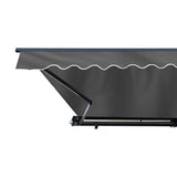 Aleko Half Cassette Motorized Retractable LED Luxury Patio Awning - 13 x 10 Feet Gray - AWCL13X10GY80-AP