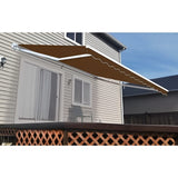 Aleko Motorized Retractable Patio Awning 16 x 10 Feet Brown - AWM16X10BROWN36-AP