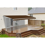 Aleko Motorized Retractable Patio Awning 16 x 10 Feet Brown - AWM16X10BROWN36-AP