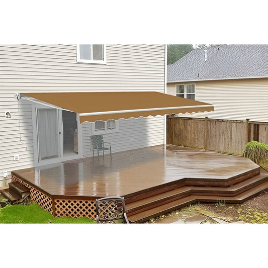 Aleko Motorized Retractable Patio Awning 16 x 10 Feet Sand - AWM16X10SAND31-AP