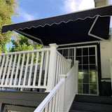 Aleko Motorized Retractable Patio Awning 16 x 10 Feet Black - AWM16X10BK81-AP