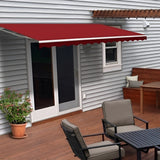 Aleko Motorized Retractable Patio Awning 16 x 10 Feet Burgundy - AWM16X10BURG37-AP