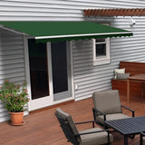 Aleko Motorized Retractable Patio Awning 16 x 10 Feet Green - AWM16X10GREEN39-AP