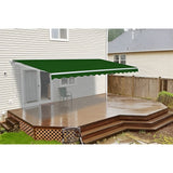 Aleko Motorized Retractable Patio Awning 16 x 10 Feet Green - AWM16X10GREEN39-AP