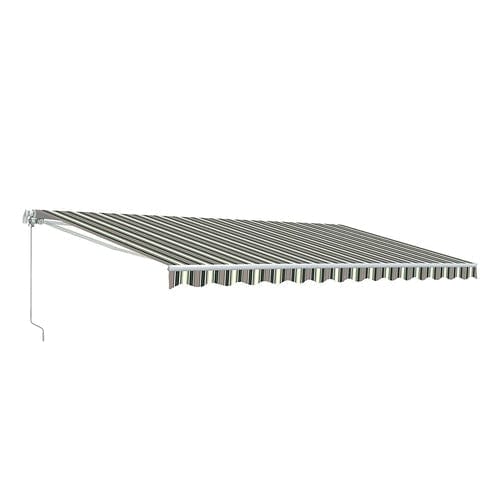 Aleko Motorized Retractable Patio Awning 16x10 Feet Multi Striped Green - AWM16X10MSTRGR58-AP