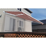 Aleko Motorized Retractable Patio Awning 16 x 10 Feet Multi Striped Red - AWM16X10MSRED19-AP