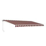 Aleko Motorized Retractable Patio Awning 16 x 10 Feet Multi Striped Red - AWM16X10MSRED19-AP