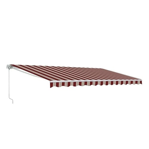 Aleko Motorized Retractable Patio Awning 16 x 10 Feet Multi Striped Red - AWM16X10MSRED19-AP