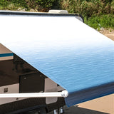 Aleko Motorized Retractable RV Awning 13 x 8 Feet Blue Fade - RVAWM13X8BLUE24-AP