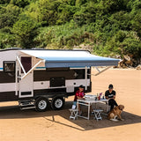 Aleko Motorized Retractable RV Awning 13 x 8 Feet Blue Fade - RVAWM13X8BLUE24-AP