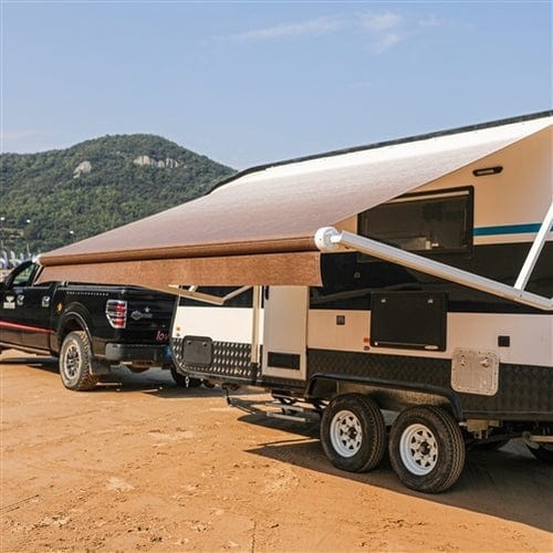 Aleko Motorized Retractable RV Awning 13 x 8 Feet Brown Fade - RVAWM13X8BRN13-AP