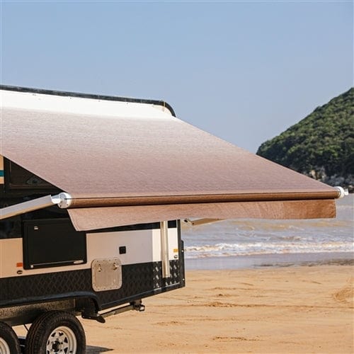 Aleko Motorized Retractable RV Awning 13 x 8 Feet Brown Fade - RVAWM13X8BRN13-AP