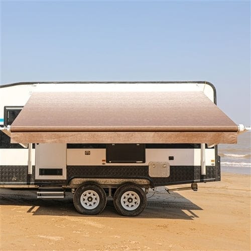 Aleko Motorized Retractable RV Awning 13 x 8 Feet Brown Fade - RVAWM13X8BRN13-AP