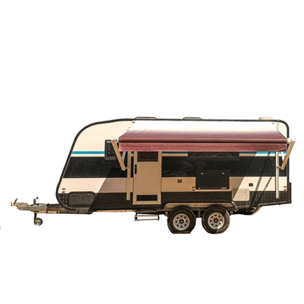 Aleko Motorized Retractable RV Awning 13 x 8 Feet Burgundy Fade - RVAWM13X8BUR25-AP