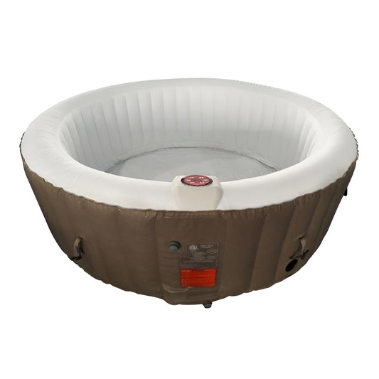 Aleko Round Inflatable Hot Tub Spa With Cover 4 Person 210 Gallon Brown and White - HTIR4BRW-AP