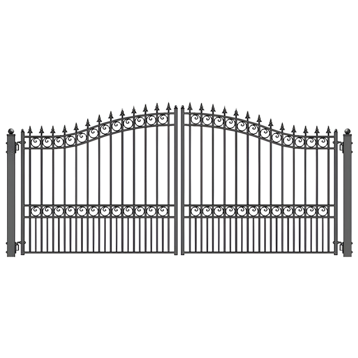 Aleko Steel Dual Swing Driveway Gate London Style 14 x 6 ft - DG14LOND-AP