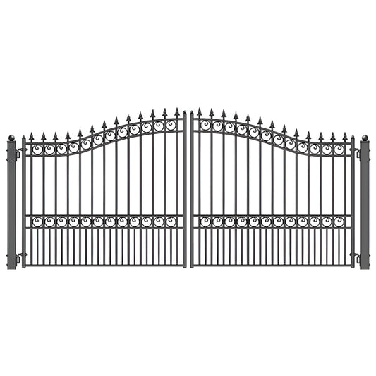 Aleko Steel Dual Swing Driveway Gate London Style 14 x 6 ft - DG14LOND-AP