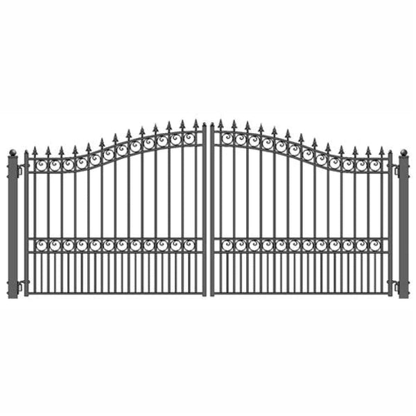 Aleko Steel Dual Swing Driveway Gate London Style 12 x 6 ft - DG12LOND-AP