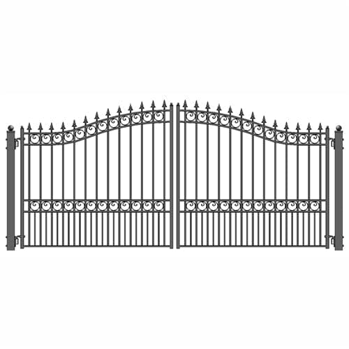 Aleko Steel Dual Swing Driveway Gate London Style 14 x 6 ft - DG14LOND-AP