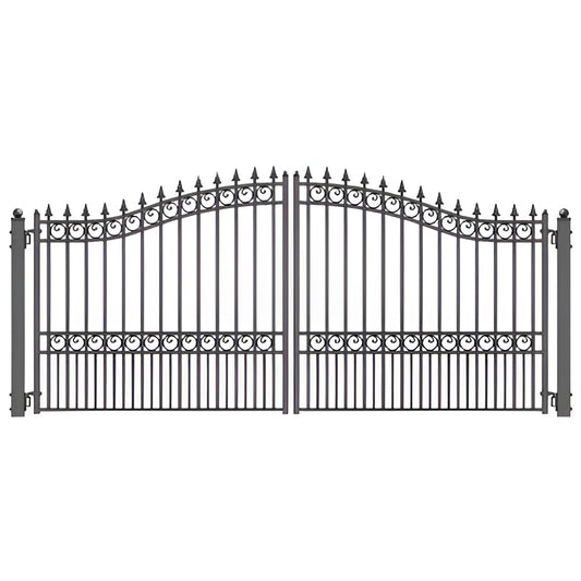 Aleko Steel Dual Swing Driveway Gate London Style 16 x 6 ft - DG16LOND-AP