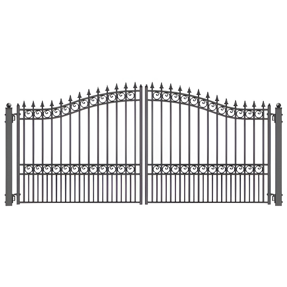 Aleko Steel Dual Swing Driveway Gate London Style 16 x 6 ft - DG16LOND-AP