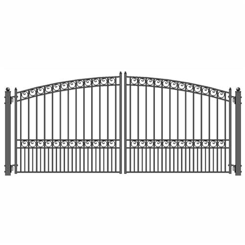 Aleko Steel Dual Swing Driveway Gate Paris Style 16 x 6 ft - DG16PARD-AP