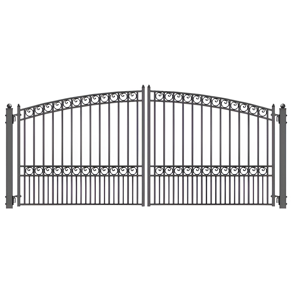 Aleko Steel Dual Swing Driveway Gate Paris Style 16 x 6 ft - DG16PARD-AP