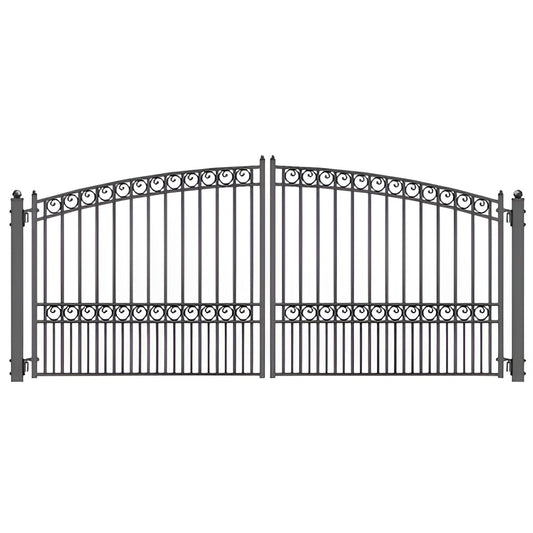 Aleko Steel Dual Swing Driveway Gate Paris Style 16 x 6 ft - DG16PARD-AP