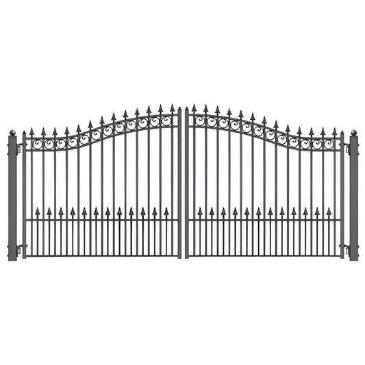 Aleko Steel Dual Swing Driveway Gate Prague Style 12 x 6 ft - DG12PRAD-AP