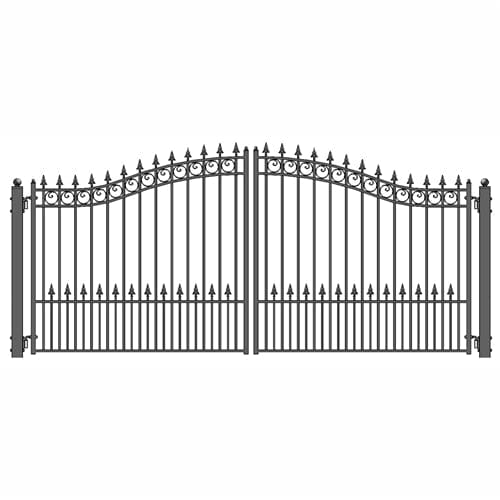 Aleko Steel Dual Swing Driveway Gate Prague Style 12 x 6 ft - DG12PRAD-AP