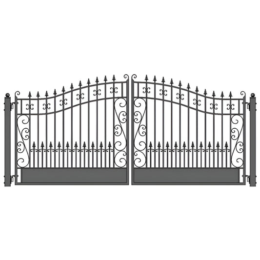 Aleko Steel Dual Swing Driveway Gate Venice Style 12 x 6 ft - DG12VEND-AP