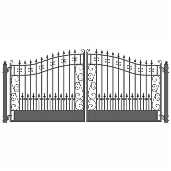 Aleko Steel Dual Swing Driveway Gate Venice Style 12 x 6 ft - DG12VEND-AP