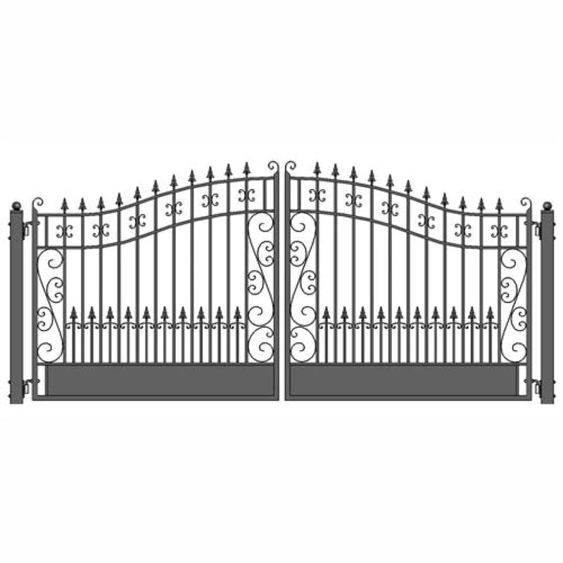 Aleko Steel Dual Swing Driveway Gate Venice Style 12 x 6 ft - DG12VEND-AP