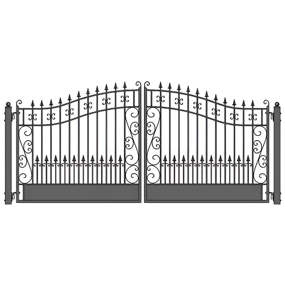 Aleko Steel Dual Swing Driveway Gate Venice Style 14 x 6 ft - DG14VEND-AP