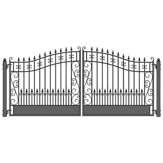 Aleko Steel Dual Swing Driveway Gate Venice Style 14 x 6 ft - DG14VEND-AP