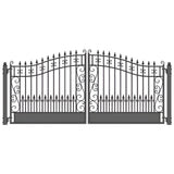 Aleko Steel Dual Swing Driveway Gate Venice Style 14 x 6 ft - DG14VEND-AP