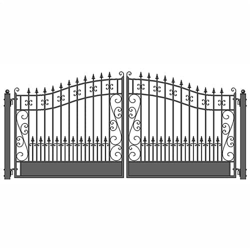 Aleko Steel Dual Swing Driveway Gate Venice Style 14 x 6 ft - DG14VEND-AP