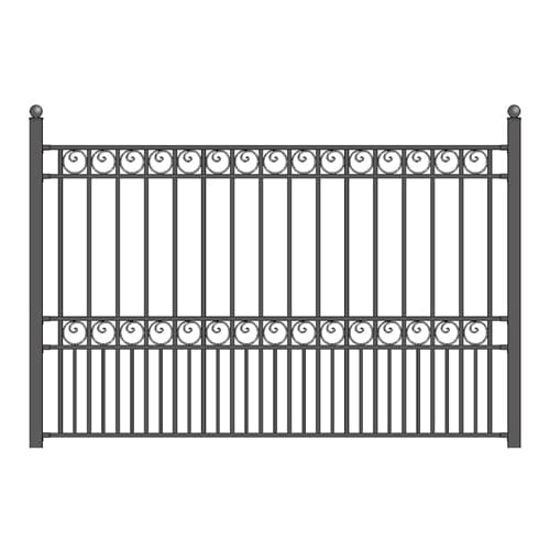 Aleko Steel Fence Paris Style 8 x 5 Ft - FENCEPAR-AP